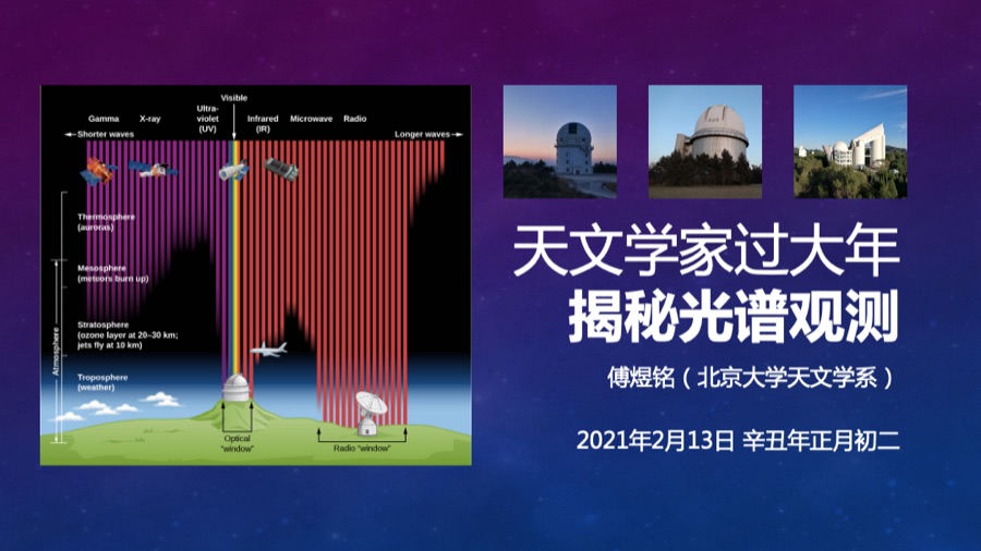 Cover slide for a public lecture on spectral observation